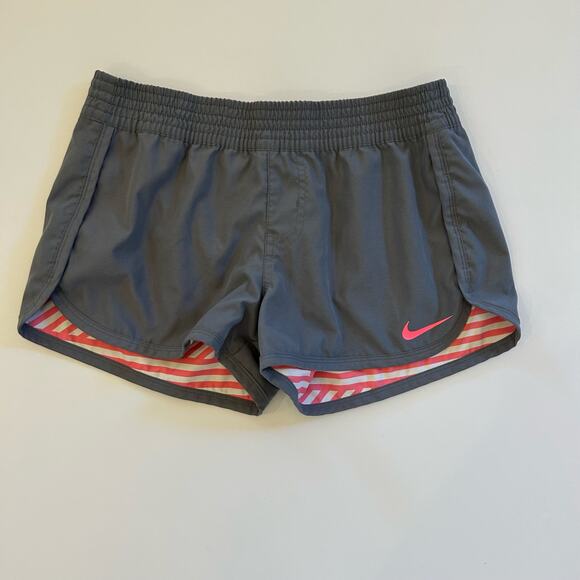 Nike Womens Reversible Gray Pink White Stripe Athletic Casual Shorts NO SIZE - Picture 5 of 7